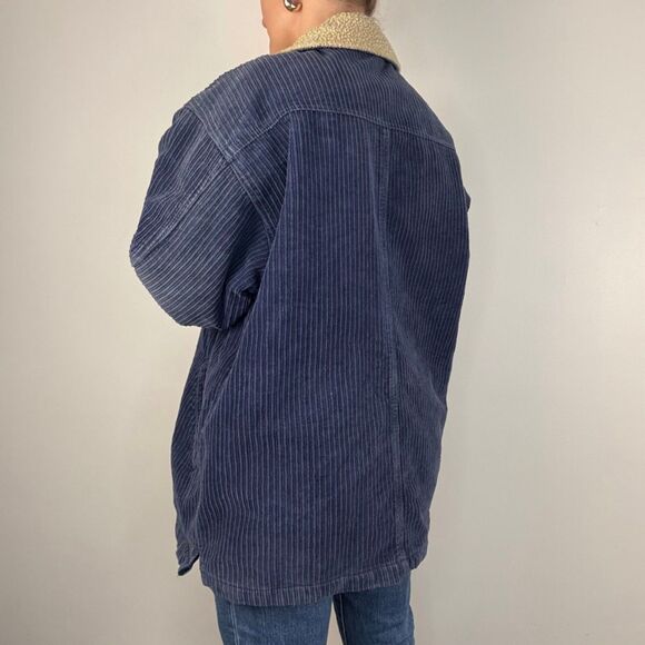 Vintage 90s NO FEAR Wide-Wale Corduroy Jacket, Faux Sherpa Collar, Made in Hong - Picture 6 of 14